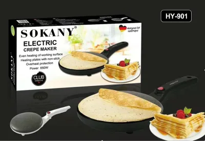 Máy Làm Bánh Crepe, Bánh Tráng, Máy Làm Đồ Ăn Sáng Bằng Điện Cho Nhà Bếp Sokany 5208 650W, Máy làm bánh ướt, bánh cuốn