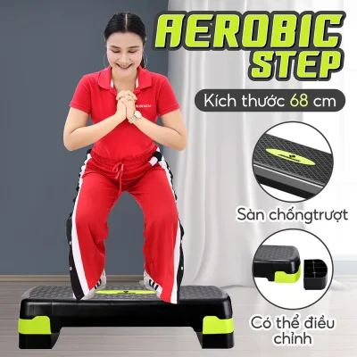 Bục Nhảy & Chân Rời Tập GYM Aerobic 68x29 cm (xám,đỏ,lam,lá) AEROBIC STEP hiệu quả