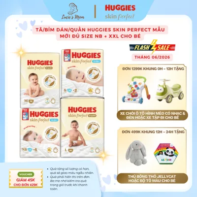 Tã/Bỉm Dán/Quần Huggies SkinPerfect / Naturemade Mẫu Mới Đủ Size NB/S/M/L/XL/XXL Cho Bé -Lucie's Mom