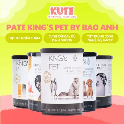 Pate King’s Pet By Bao Anh Cho Chó Mèo mọi lứa tuổi lon 380g đủ vị thơm ngon - DATE XA CHÍNH HÃNG