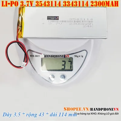 Pin Li-Po 3.7V 2300mAh 3543114 3343114 (Li-Polymer) cho Bàn Phím Cơ, Loa Bluetooth, Thiết Bị Y Tế. Pin dày 3mm