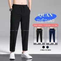 Quần Thể Thao Nam Nữ Dài Trơn Basic Thể Dục Ống Suông Thun Poly Unisex