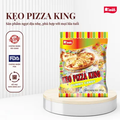 Kẹo Dẻo Hình Bánh Pizza King Vị Trái Cây Tổng Hợp Hình Dáng Độc Đáo Thơm Ngon Lạ Mắt