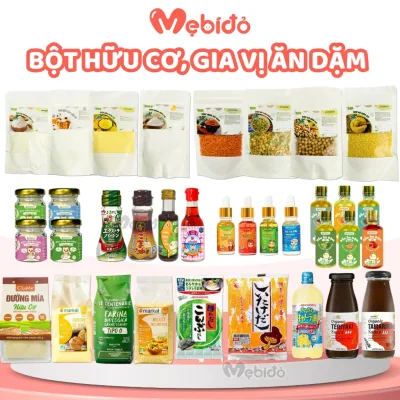 Combo Các Gia Vị Ăn Dặm Cho Bé, Gia Vị Hữu Cơ, Nước Mắm, Tương, Đường, Sốt Nấu Ăn Dặm - Shop Mẹ Bí Đỏ