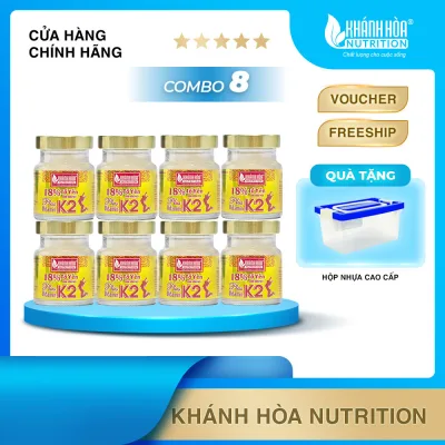 COMBO 8 Lọ Yến Sào 18% Tổ Yến Chưng Đường Phèn Bổ Sung Vitamin K2 - Khánh Hòa Nutrition - 8 Lọ x 70ml