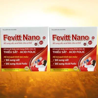 Combo of 2 Boxes (3m) Fevitt Nano Red Letters 100 Tablets - Rostex - Vinaphar - Purifying Vitamins - Multivitamins