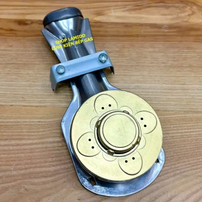 Điếu inox + Đầu Đốt chia lửa bếp gas Sen NHÔM - [ HỎA TỐC ] [LINH KIỆN] - ( Kèm Bass gắn + Vít) - LỬA XANH
