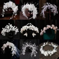 Dải Đeo Đầu Hoa Bằng Vải Trắng Handmade Đẹp Như Tiên
