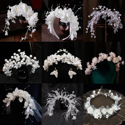 Dải Đeo Đầu Hoa Bằng Vải Trắng Handmade Đẹp Như Tiên