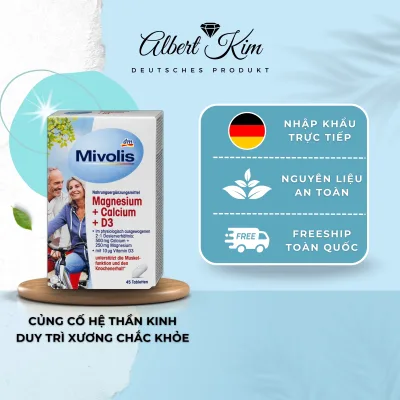 Vitamin tổng hợp magiê + canxi + D3 Mivolis dành cho người lớn - 45 viên