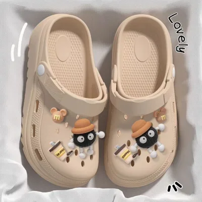 Giày sục cross đế 3cm chất liệu eva hình mắt to vô chi thắt dây HM026