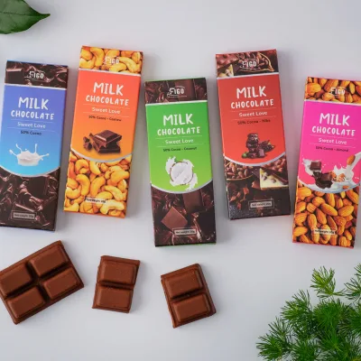 Kẹo socola sữa Hạnh nhân, Hạt điều, Dừa, Hạt cacao 20g FIGO, đồ ăn vặt siêu ngon văn phòng