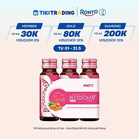 Nước uống collagen giúp sáng da, dạ dày khỏe Blossomy lốc 03 chai x 50ml