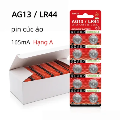 LR44 AG13 pin cúc áo 165mA Hạng A