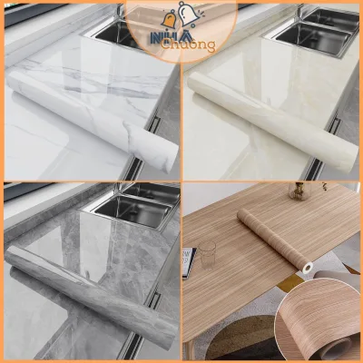 Giấy Dán Bếp Vân Đá, Decal Dán Tường Giả Vân Gỗ Cao Cấp Chống Thấm Nước, Chịu Nhiệt Cao