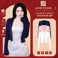Áo Khoác Cardigan JUSTDUN 201 Nữ - Dáng Vừa, Vải Cotton Mịn, Mềm Mại, Thoáng Mát, Co Giãn Êm Ái