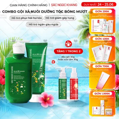 Sach Ngoc Khang 26 Herbal Shampoo and Conditioner Set - Cleanses, Supports Hair Restoration & Care, Reduces Hair Breakage Ii