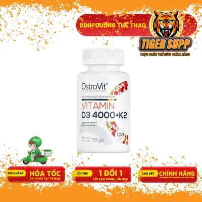 Ostrovit Vitamin D3 4000+K2 MK7, Viên uống hỗ trợ xương khớp, tăng cường miễn dịch (100 Viên)