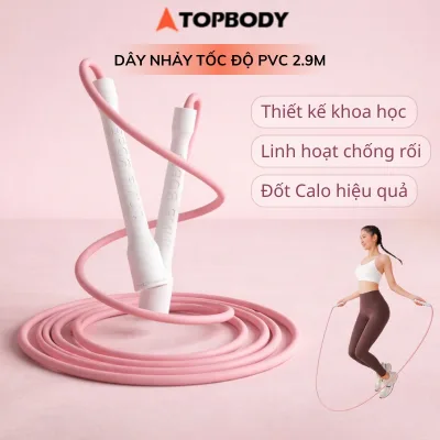 Dây nhảy tốc độ chất liệu PVC dày 6mm tập thể dục tại nhà giảm mỡ bụng, Cardio tập gym TOPBODY