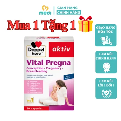 Vitamin tổng hợp cho mẹ bầu Doppelherz Vital Pregna bổ sung vitamin và khoáng chất cho bà bầu (Hộp 30 viên)