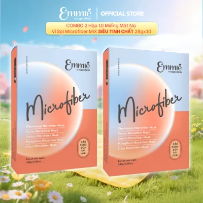 COMBO 2 Hộp 10 Mặt Nạ Vi sợi Siêu tinh chất Microfiber MIX 28gx20 Emmie by Happyskin