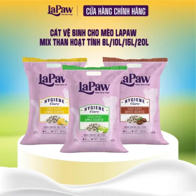 laPaw Cát vệ sinh cho mèo than hoạt tính cao cấp siêu vón cục, siêu khử mùi, thơm lâu, ít bụi 8L/10L/15L/20L