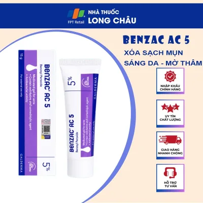 Giảm Mụn Benzac AC 5% Pháp Benzoyl peroxide 5 Giảm Mụn Cấp Tốc Dành Cho Da Nhạy Cảm