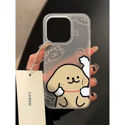 Vỏ iPhone mờ Hug Line Dog cho Iphone16 / 15 Vỏ điện thoại Iphone14pro / 13 Vỏ điện thoại Iphone12promax / 11 Vỏ điện thoại mềm chống rơi đơn giản