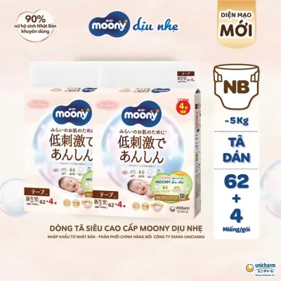 Tã Bỉm dán/Tã Bỉm quần Moony Dịu Nhẹ, Moony trắng, Moony Natural cao cấp cho Bé.