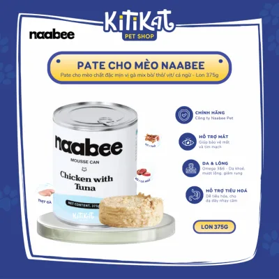 Pate Cho Mèo NaaBee 375g Dạng Mousse Cho Mọi Lứa Tuổi, Giàu Đạm, Tiêu Hoá Tốt, Khoẻ Da, Mượt Lông