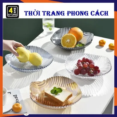 Đĩa Thuỷ Tinh Kiểu Dáng Chiếc Lá Đựng Hoa Quả Trang Trí Nhà Cửa Ngày Tết 24CM - Dĩa Phê Lê Đựng Bánh Kẹo Hoa Quả Cao Cấp Loại Dày - Dĩa Đựng Thức Ăn , Khay Đựng Đồ Ăn Vặt ,Hoa Quả , Đĩa Decor Để Bàn