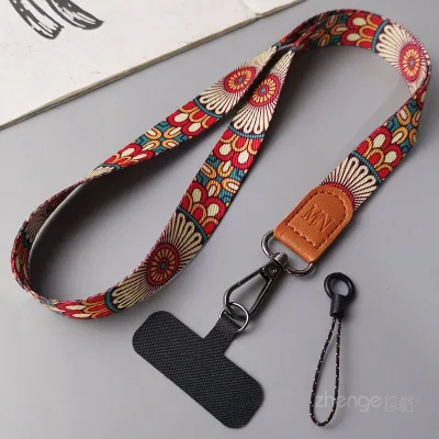 Dây đeo điện thoại hoa thời trang Dây buộc cổ Dây buộc cho chìa khóa Thẻ ID Dây đeo điện thoại di động Vòng cổ Dây đeo điện thoại cầm tay
