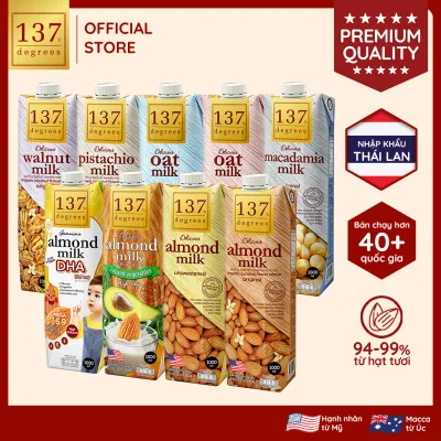 137 Degrees Nut Milk Without Sugar, Healthy Nutrition, Genuine Thailand