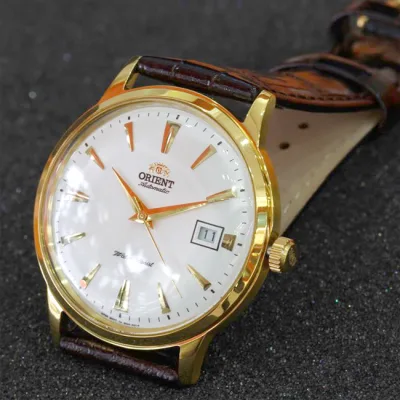 Đồng Hồ Orient Bambino Số Cọc Automatic Vàng Mặt Trắng + Thẻ Bảo Hành
