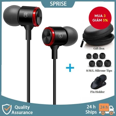 Tai nghe SPRISE E3 Tai nghe có dây 3,5 mm Tai nghe kim loại âm thanh nổi Bass cực nặng có Mic Tai nghe khử tiếng ồn Tai nghe đa năng