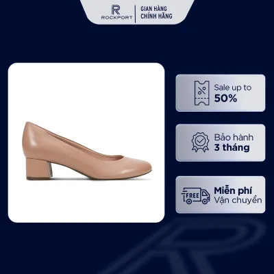 Giày Cao Gót Nữ Rockport Total Motion Sydney Block Heel Plain Pump ML03791JGR27 | Giày Da Cao Cấp, Thanh Lịch, Êm Ái