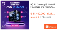 Bộ PC Gaming i5 14400F Hoàn hảo cho mọi tựa game! | B760M | RAM 16GB | NVME 256G | Cấu hình khủng, Chuyên Game, Làm Việc