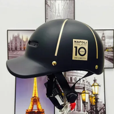 Genuine Napoli N688 Half-Head Helmet (Sporty Style Suitable for Both Men and Women, 12-Month Warranty)