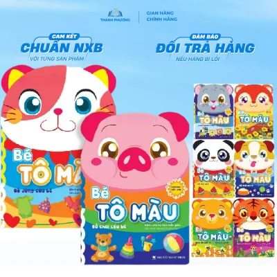 Sách - Bộ 16 quyển tập tô màu dành cho bé mẫu giáo mầm non song ngữ Anh Việt từ 3-5 tuổi
