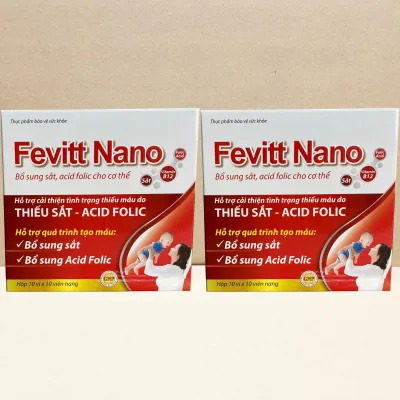 Combo of 2 Boxes (3m) Fevitt Nano Red Letters 100 Tablets - Rostex - Vinaphar - Healing Vitamins - Multivitamins