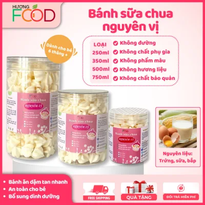 Bánh sữa chua nguyên vị, bánh ăn dặm cho bé từ 6 tháng bổ sung vitamin và khoáng chất, nguyên liệu tự nhiên | HƯƠNG FOOD