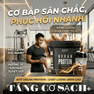 Bột Whey Protein Vegan Thực Vật Hỡ Trợ Cơ Cho Gymer Hạn Chế Mỡ Thừa - Hàng chính hãng Afit Nutrition