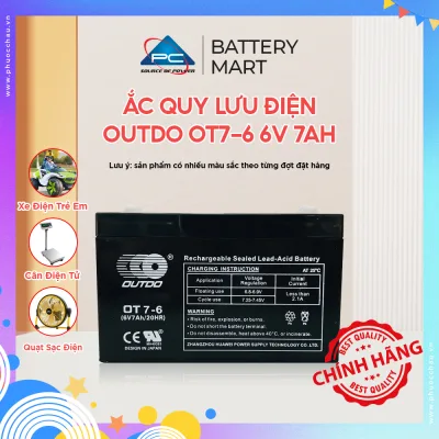 Ắc quy OUTDO OT7-6 6V 7AH dùng cho đồ chơi trẻ em ô tô đồ chơi cân điện tử