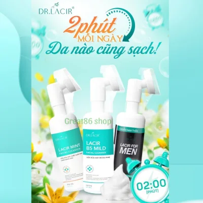 Sữa rửa mặt Dr Lacir, sữa rửa mặt da dầu mụn, da khô, da yếu mỏng, nhạy cảm, cho nam và nữ, giúp sach da, sáng da