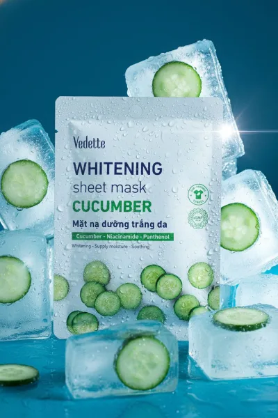 Combo of 10 Vedette Cucumber Whitening Paper Masks 22ml