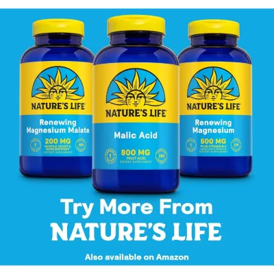 Thực phẩm Hỗ trợ chức năng cơ khỏe mạnh, bổ sung axit malic Nature's Life 800 mg