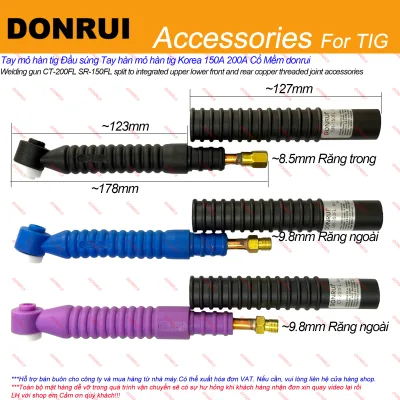 Korean Tig Welding Torch 150A 200A Tc-200Fl Sr-150Fl Soft Neck Tig Welding Machine Accessories Ceramic Nozzle Air Exhaust Needle Clamp Donrui