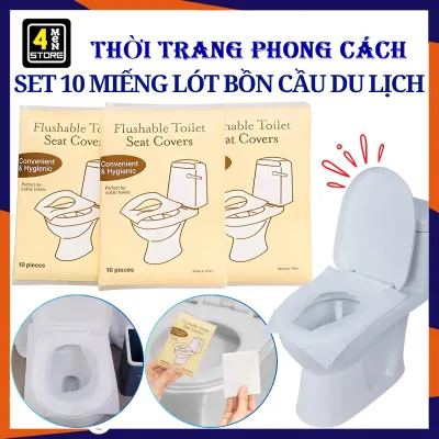 Combo of 10 Convenient Disposable Toilet Seat Liners - Compact, Clean, Biodegradable Toilet Seat Liners - Convenient Disposable Toilet Seat Liners for Travel
