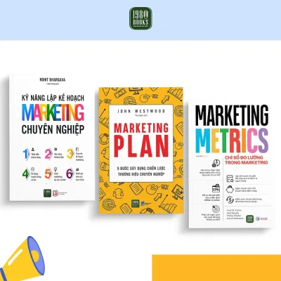 Sách - Combo 3 cuốn: Kỹ năng lập kế hoạch Marketing chuyên nghiệp + Marketing Plan + Marketing Metrics