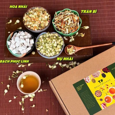 TRÀ LƯU HƯƠNG THƠM, DƯỠNG HƯƠNG, TRÀ THẢO MỘC THƠM MIỆNG, THƠM CƠ THỂ, Nụ Nhài, Trần Bì, Bạch Linh